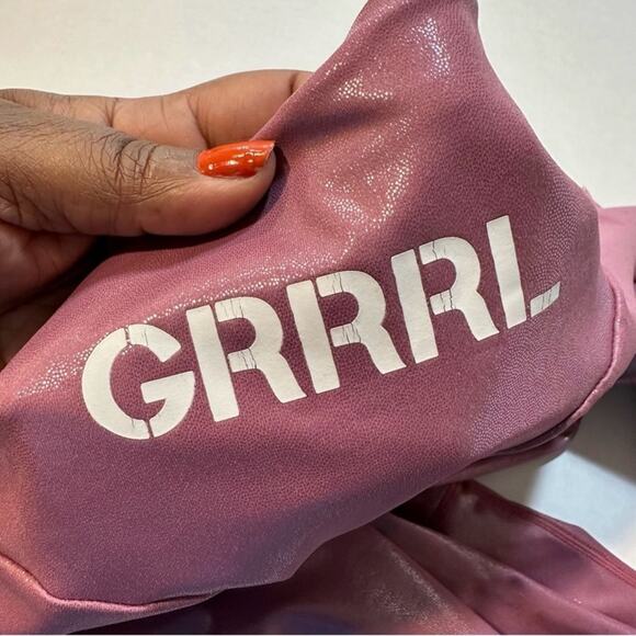 grrrl Leggings Metallic Purple/Pink Iridescent Print, Size "SAM" workout gym - Picture 8 of 15